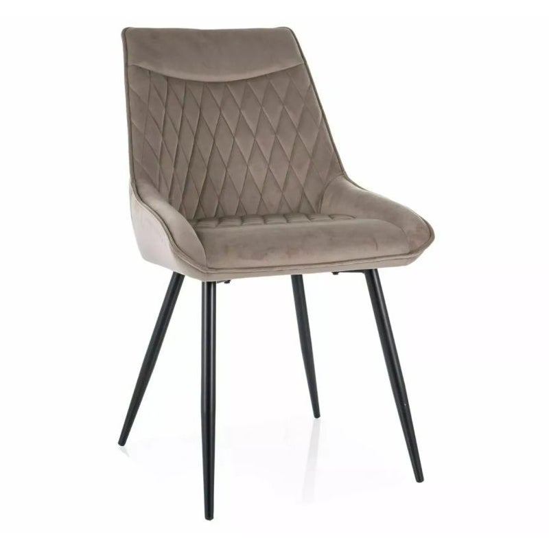 Krzesło tapicerowane AGAT VELVET ciemnobeżowe