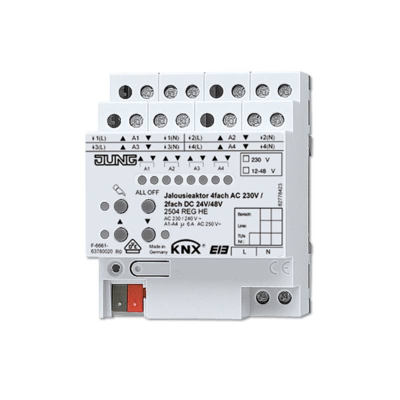 Actionneur store KNX Jung - 4 voies AC110 - 230V 2 voies DC 12-48V ...