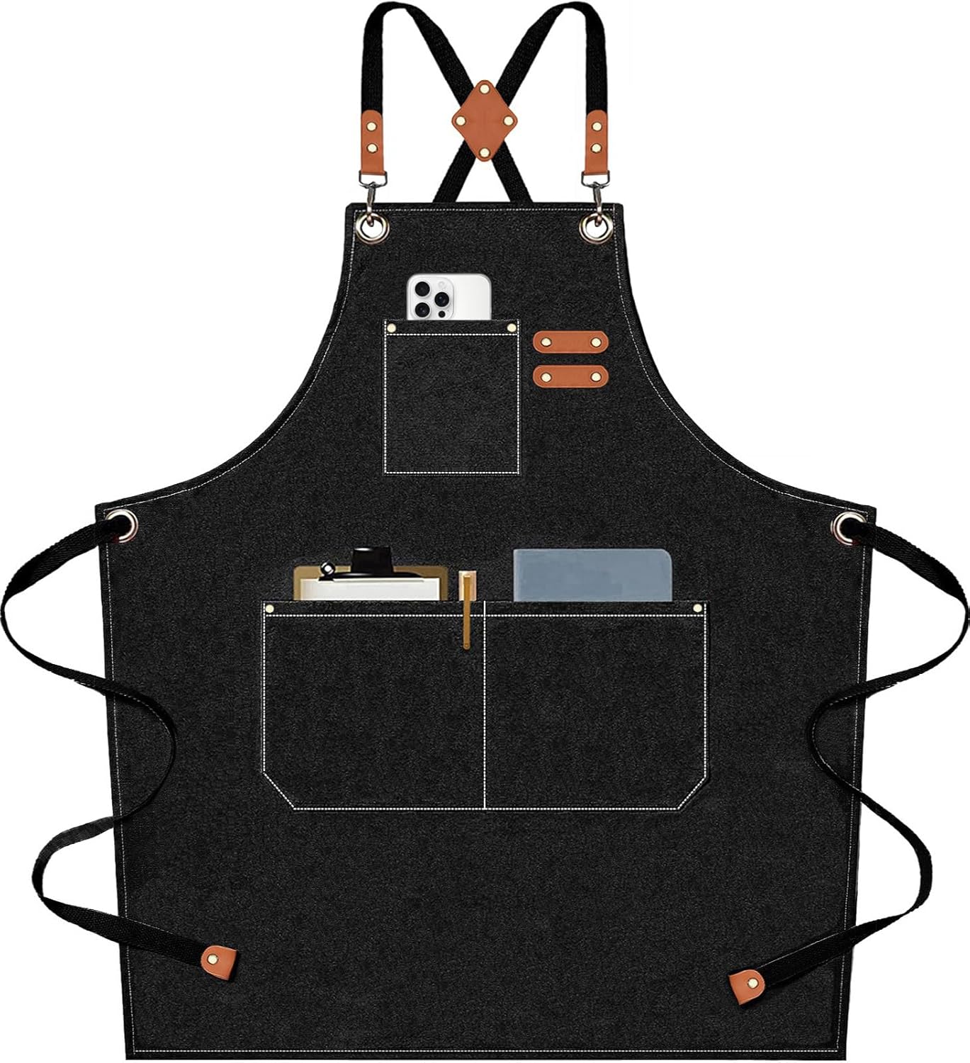 Tablier De Cuisine Imperméable Et Respirant – Taille ~72x50 Cm – Tissu Oxford – Pour Cuisine, Barbecue, Jardinage, Atelier – Poche Et Boucle Réglable