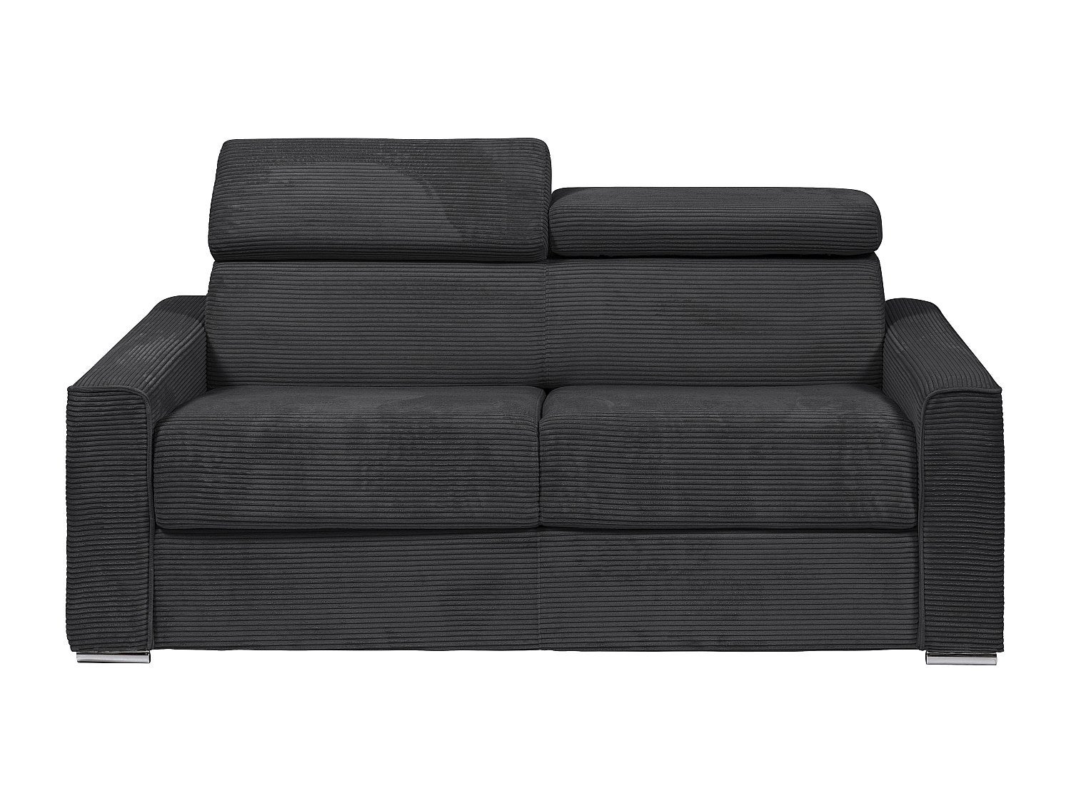 Kanapa 4 osobowa rozkładana typu express z szarego sztruksu - Miejsce do spania z szerokimi listewkami 160 cm - Materac 22 cm - VIZIR