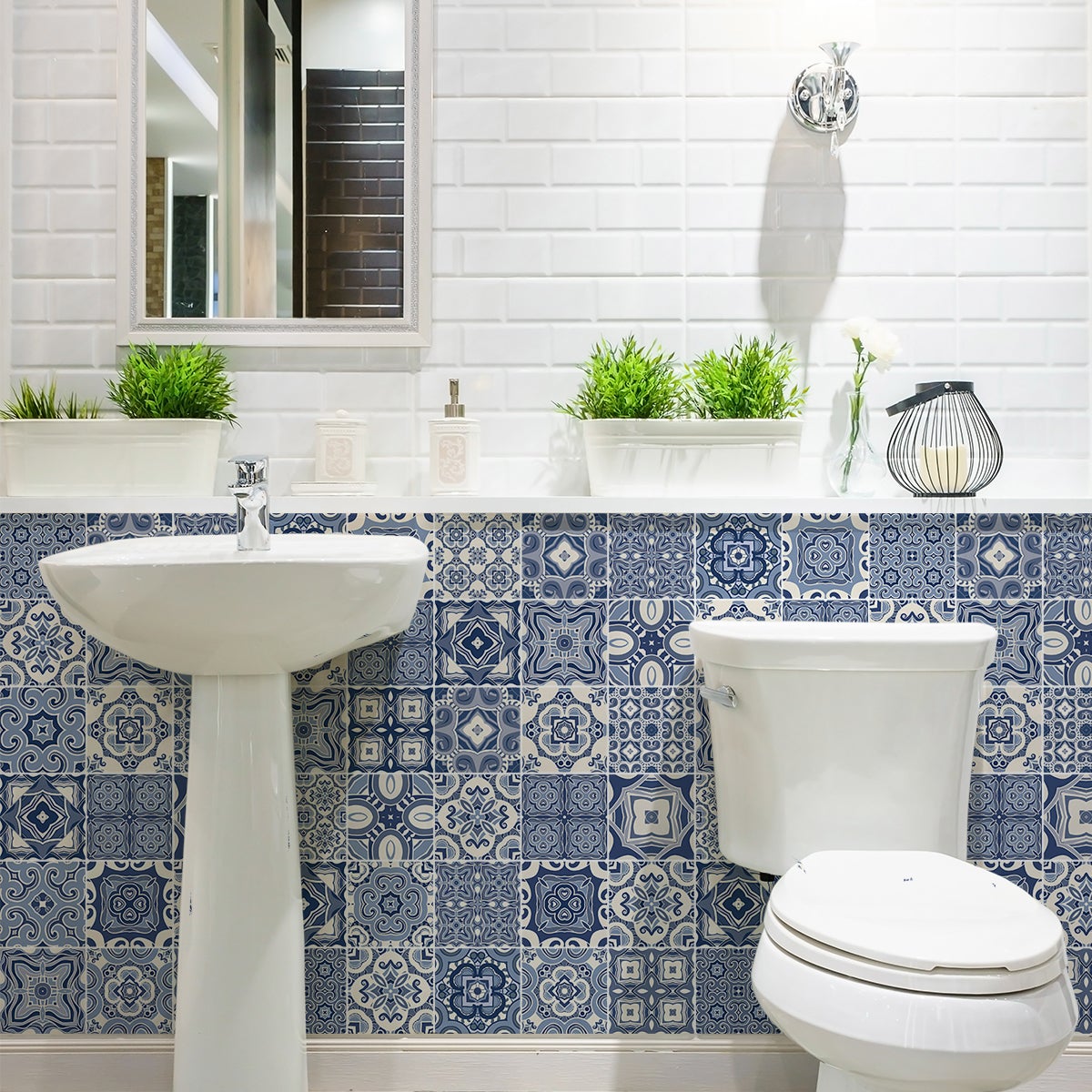 9 adesivi piastrelle di cemento azulejos sophia - Sticker adesivo - adesivi murali - 9stickers10x10cm - 5