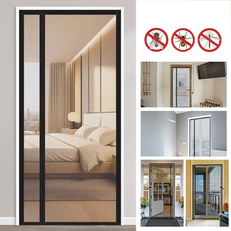 Porta Con Zanzariera Magnetica - 100x210 Cm, Bianco | Fibbia Laterale, Rete Antimosche Per Insetti E Animali Domestici - Foto 9