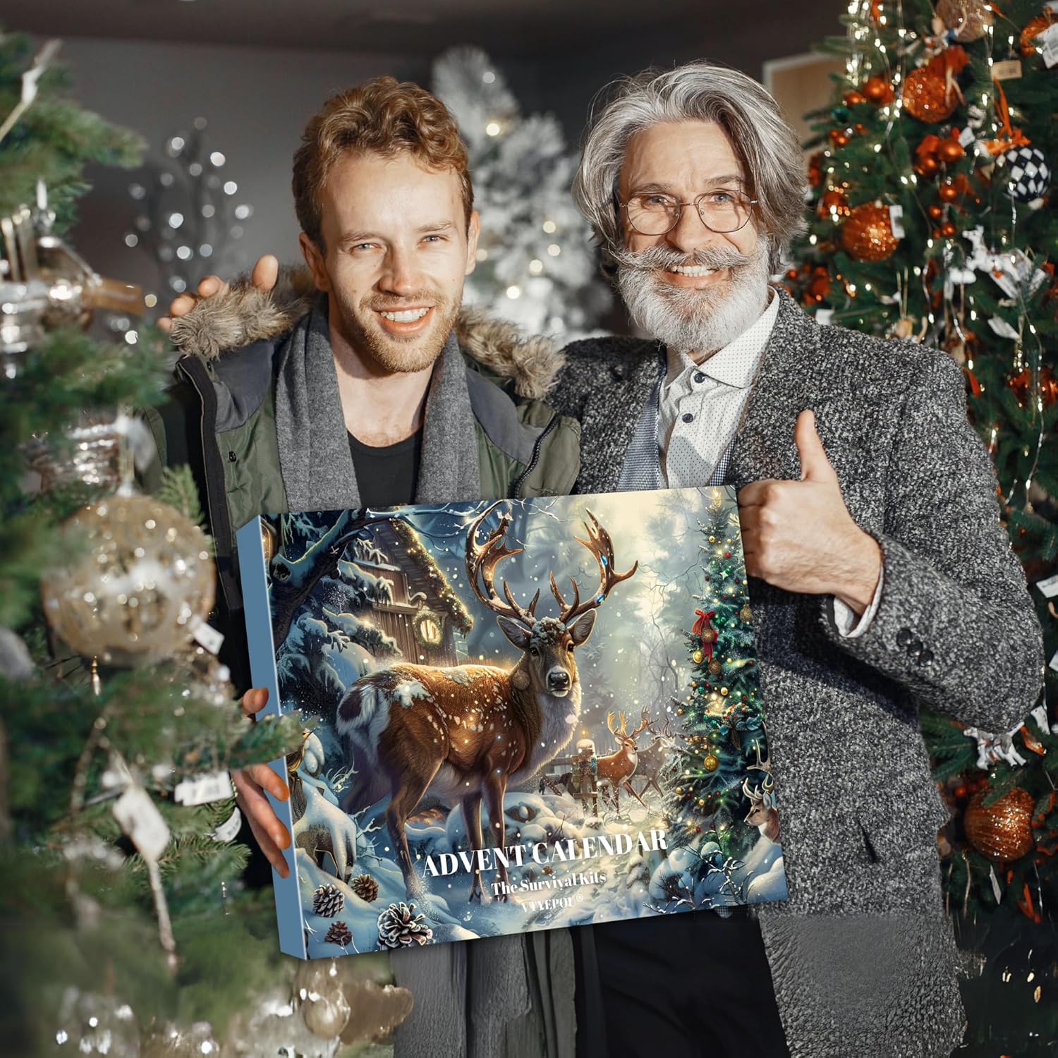 Świąteczny kalendarz adwentowy, zestaw survivalowy 24 w 1, narzędzia survivalowe, kalendarz adwentowy, odliczanie, świąteczny prezent-niespodzianka - 3