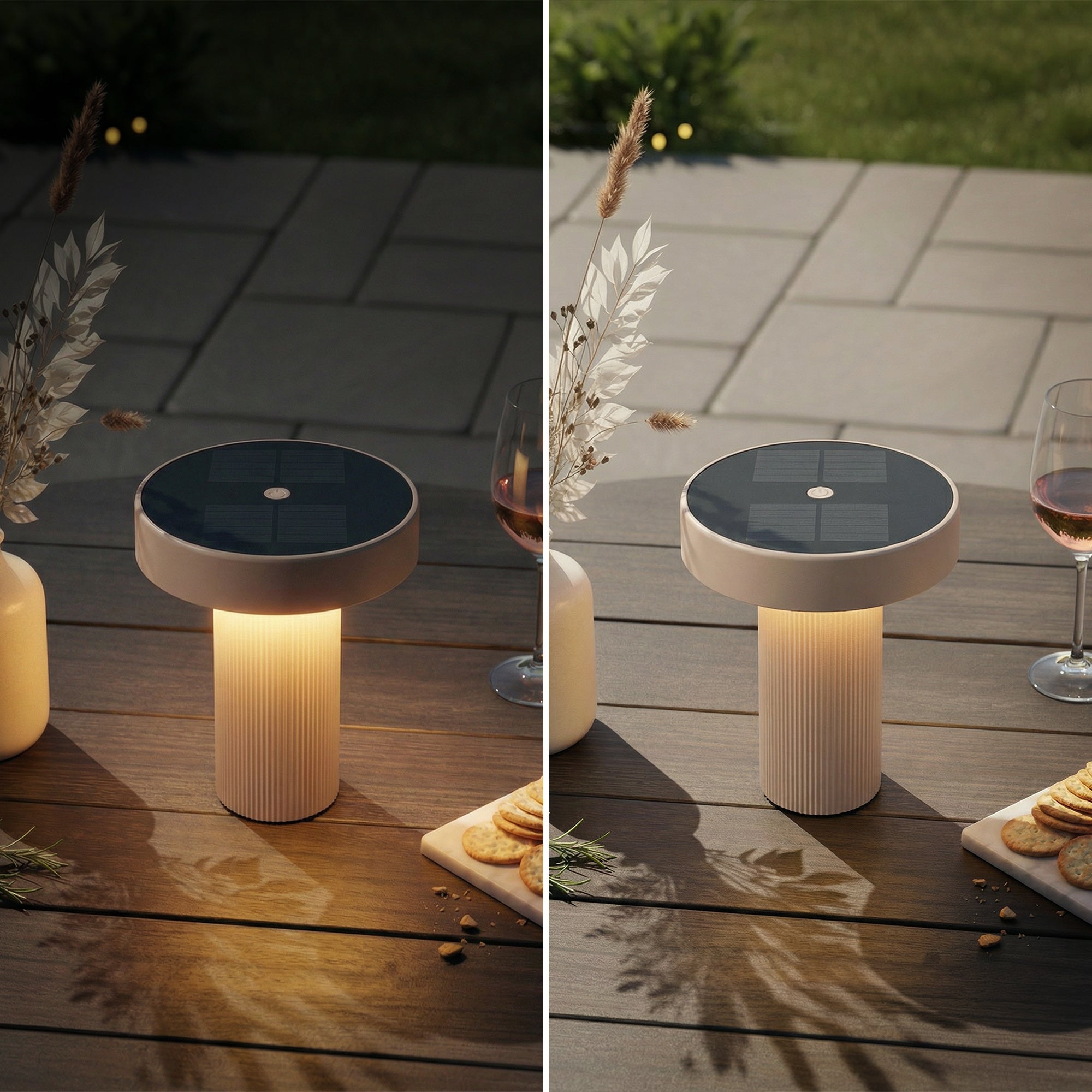 Lampe de table LED - German Design Award - Sans fil - Solaire - Ø16x20cm - Blanc chaud - 1W, 150lm - Briloner - 6