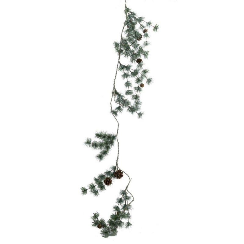 DearHouse Guirlande de Noël de baies de 1,5 m, guirlande de poinsettia artificielles avec baies rouges et feuilles de houx, guirlande de pommes de pin pour décoration de vacances d'hiver, Nouvel An