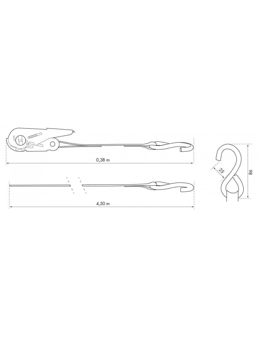 4 cinghie di tensione premium con cricchetto, cinghie di serraggio monopezzo, set di cinghie di tensione