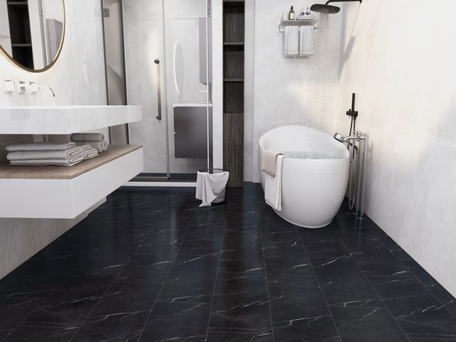 CONTESSE - Dalle PVC Clipsable - MARBRE NOIR - Ep. 5,5 mm - marbre