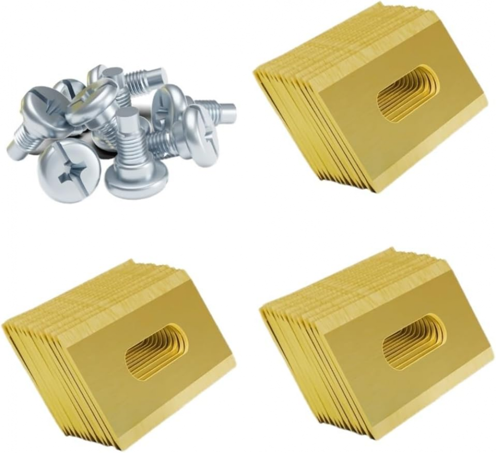 Ostrza do kosiarki Husqvarna, 30 sztuk, dwustronne, stal nierdzewna, 35,8 x 18,5 x 0,65 mm, złote