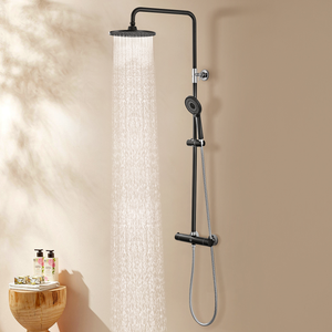 Cecipa max Système de douche avec set de douche thermostatique avec douchette 4 fonction tringle de douche robinet de douche thermostatique EU Modèle