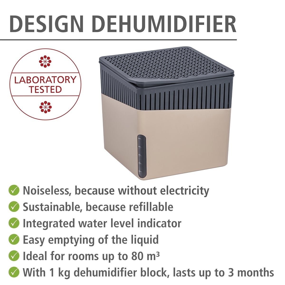 Recarga Para Deshumidificador Cube De Wenko - 1000 G De Cloruro De Calcio, Para Habitaciones Hasta 80 M³, Efecto Hasta 3 Meses, Sin Electricidad, Color Blanco