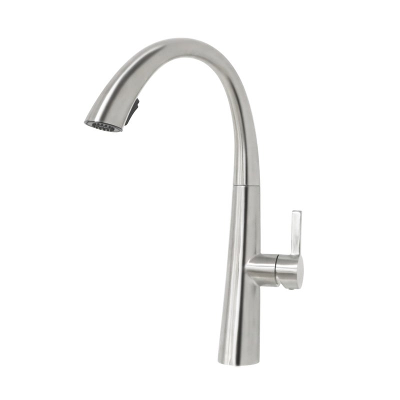 Wyciągana bateria kuchenna, stal nierdzewna, obrotowa 360°, bateria kuchenna z ciepłą i zimną wodą, szczotkowana