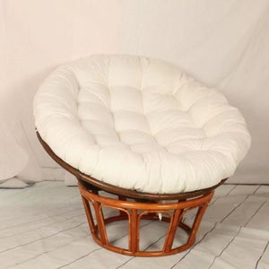 Fauteuil lounge en rotin naturel avec coussin écru Carnac | Maisons du Monde