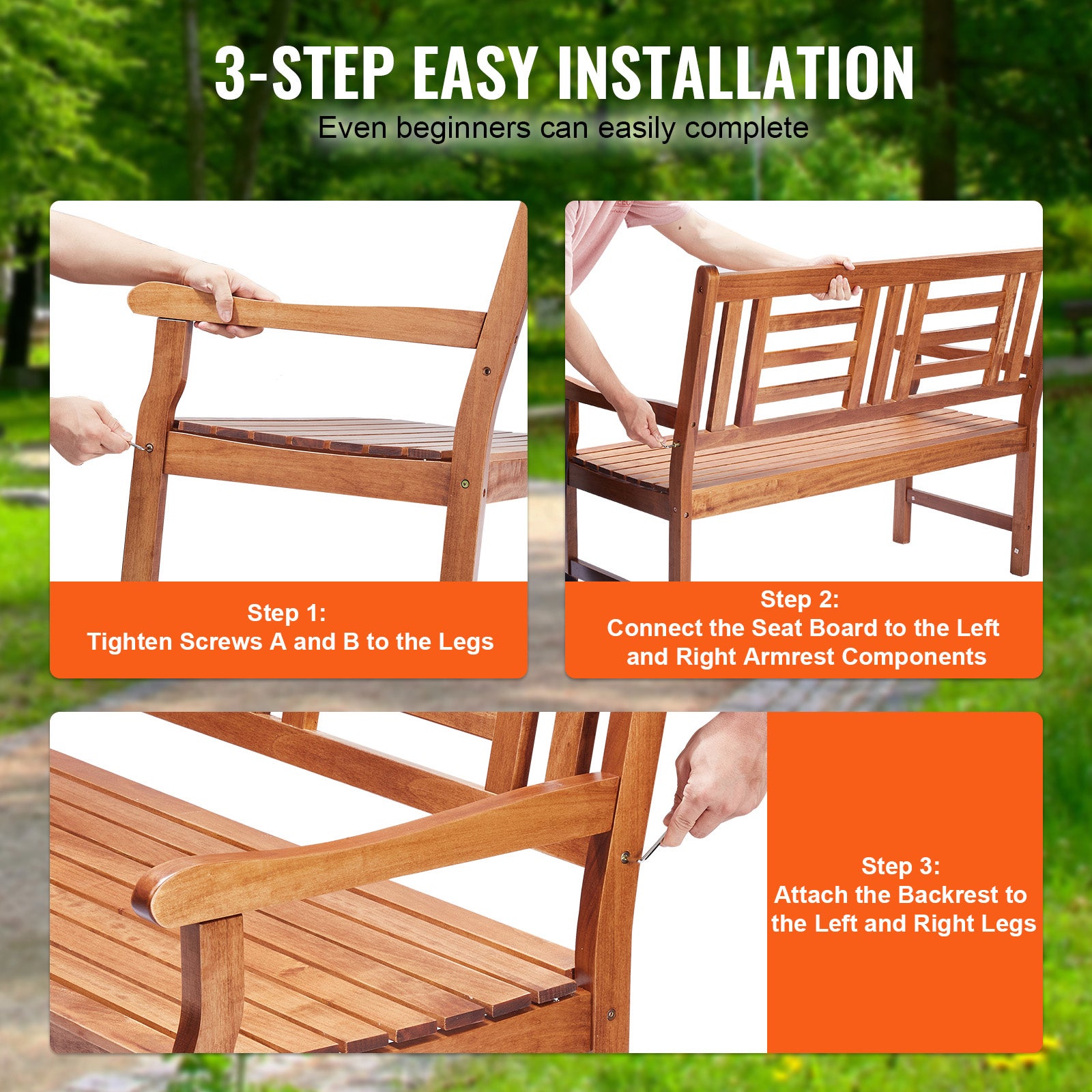 Banc jardin bois SucceBuy 48