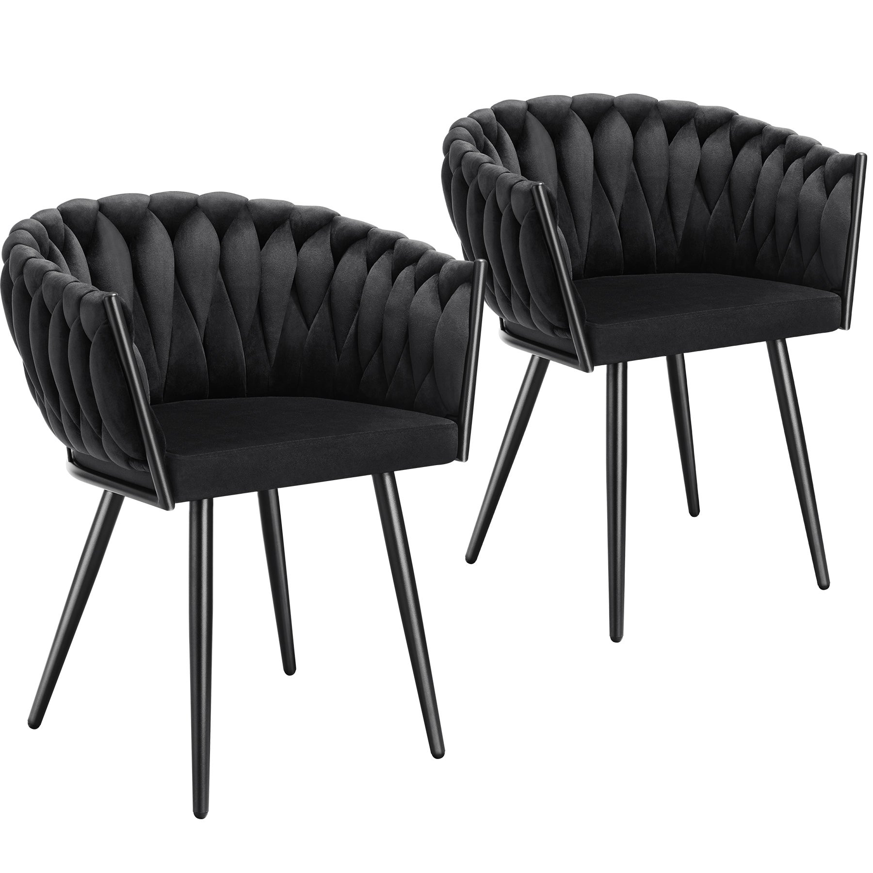 TECTAKE Chaise de salle à manger rembourrée, en velours côtelé Dossier