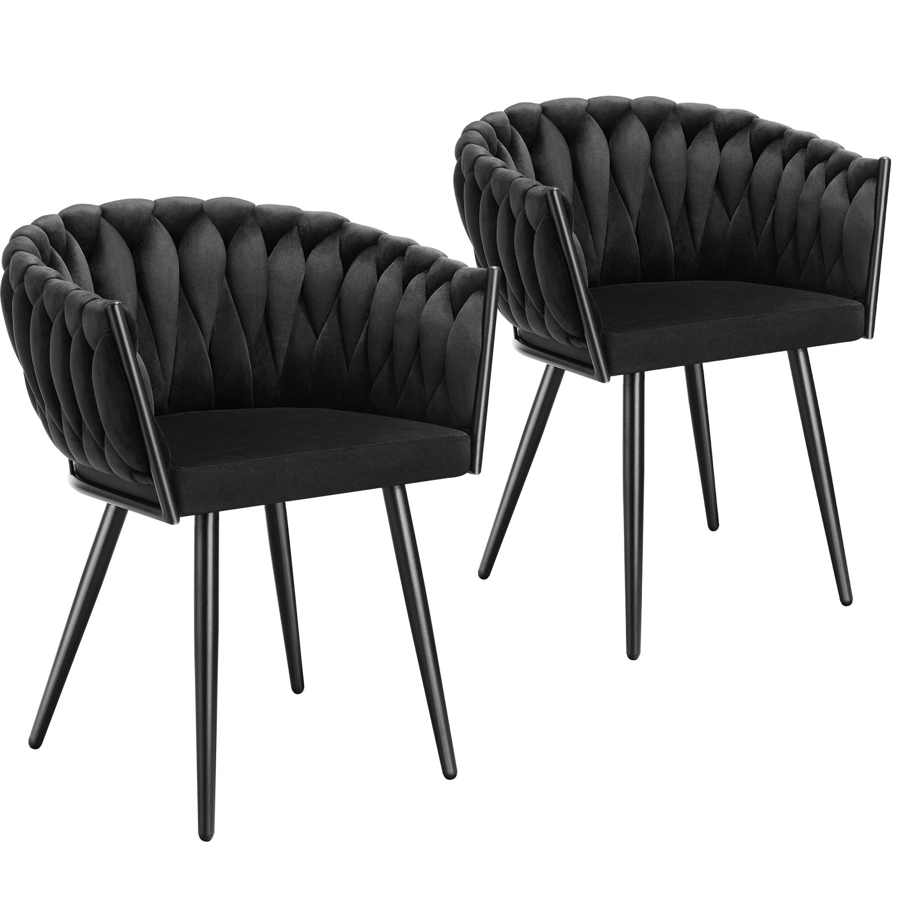 TECTAKE Chaise de salle à manger rembourrée, en velours côtelé Dossier TECTAKE Chaise de salle à manger rembourrée, en velours côtelé Dossier