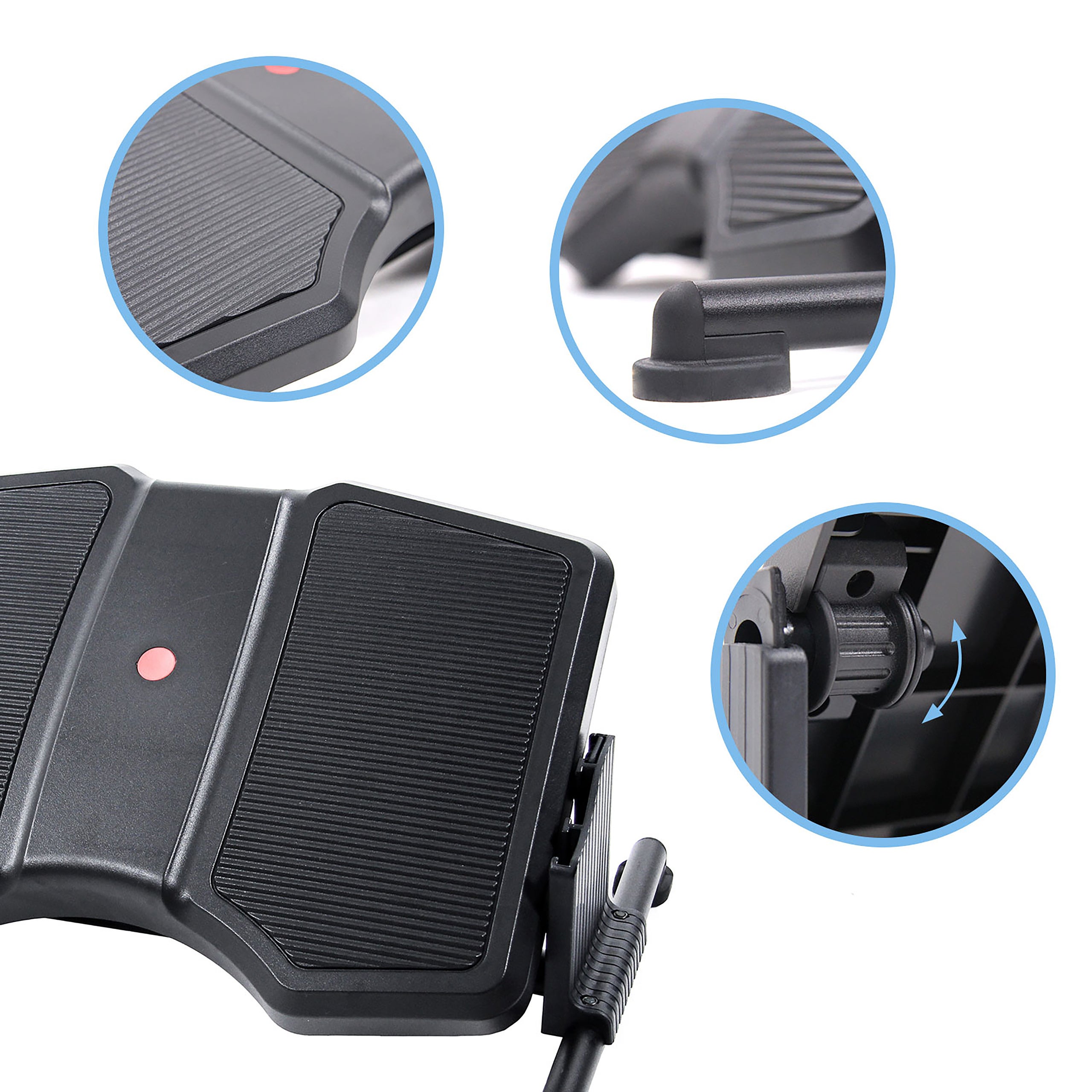 Poggiapiedi PODI II regolabile in altezza Plastica nero hjh OFFICE - 4