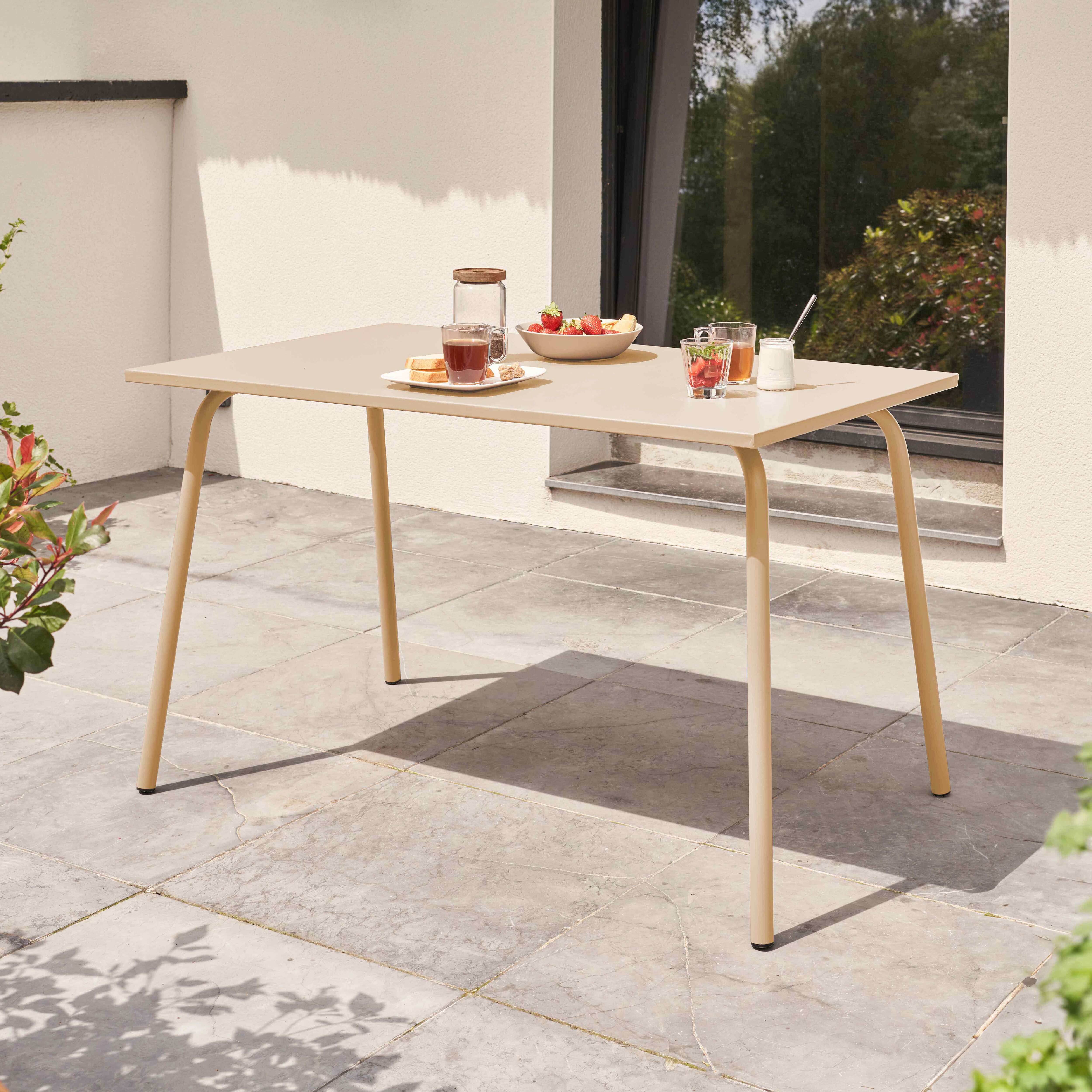 Tavolo da giardino rotondo in acciaio rosso 120 x 72 cm - Oviala