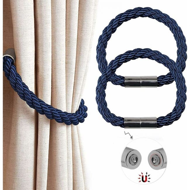 Blu) Fermatende magnetici per tende, set da 2 pezzi, stile minimalista moderno, fermatende intrecciati, corda intrecciata | Leroy Merlin Blu) Fermatende magnetici per tende, set da 2 pezzi, stile minimalista moderno, fermatende intrecciati, corda intrecciata | Leroy Merlin