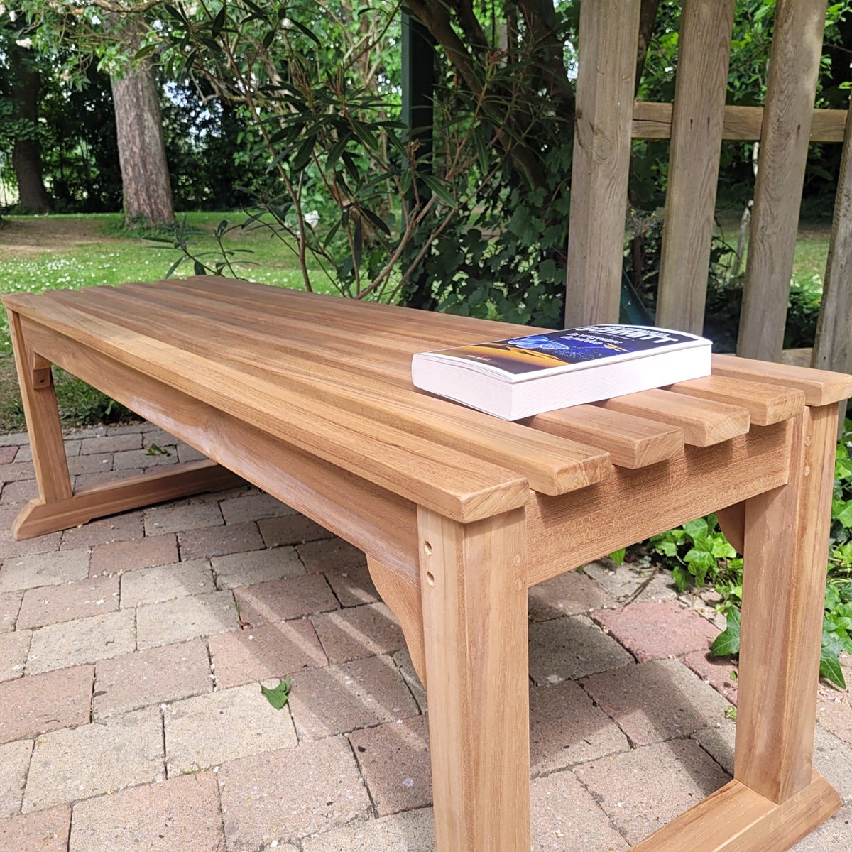 Panca Wimbledon in teak massiccio 140 cm (senza schienale) - 3