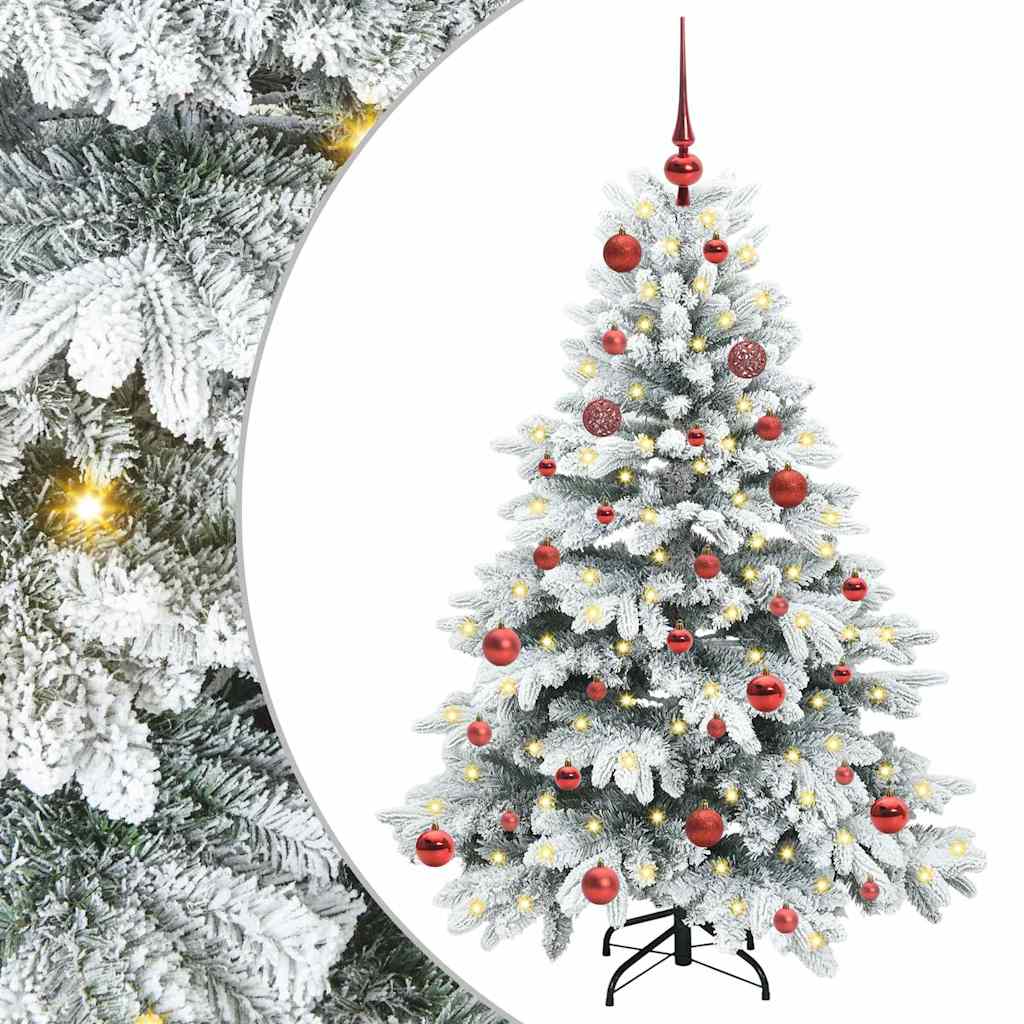 Sztuczna choinka z 150 diodami LED Zielony 150 cm PE i PVC