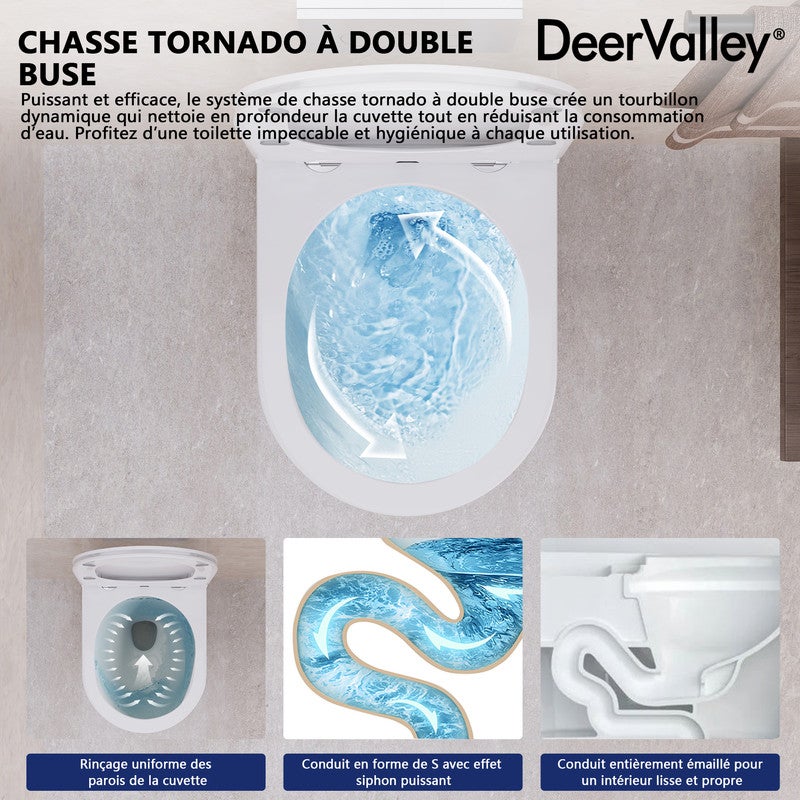 WC Suspendue Blanche en Céramique Design Sans Rebord avec Abattant Soft Close et Style Moderne Élégant - 4