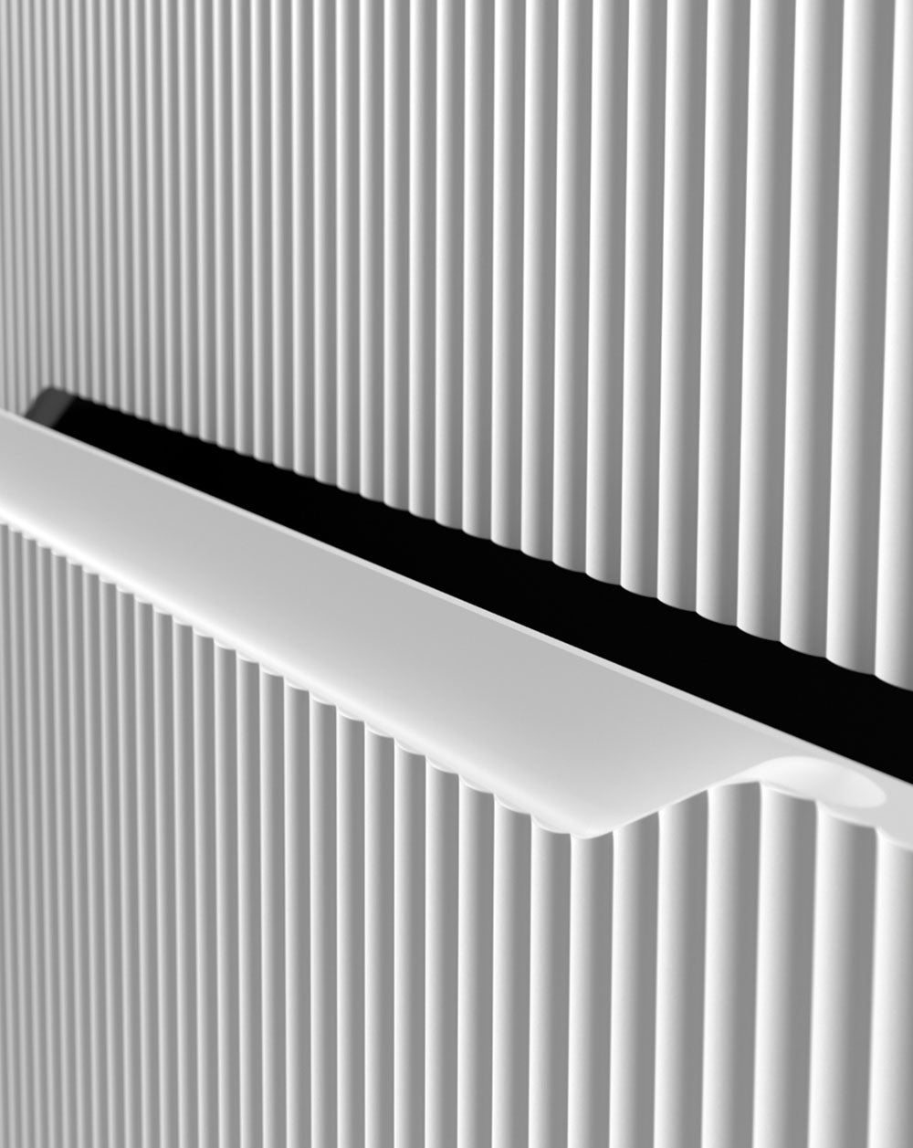 Mobili da bagno a muro con lavandino in ceramica | 2 cassetti con chiusura imbottita e organizzatore | 80 cm Bianco opaco - 4