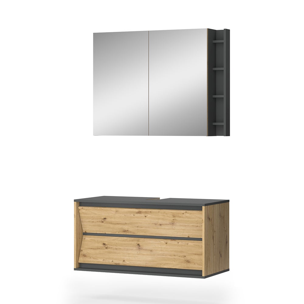 Vicco Zestaw mebli łazienkowych Edelin, Antracyt/Artisan, 2 części