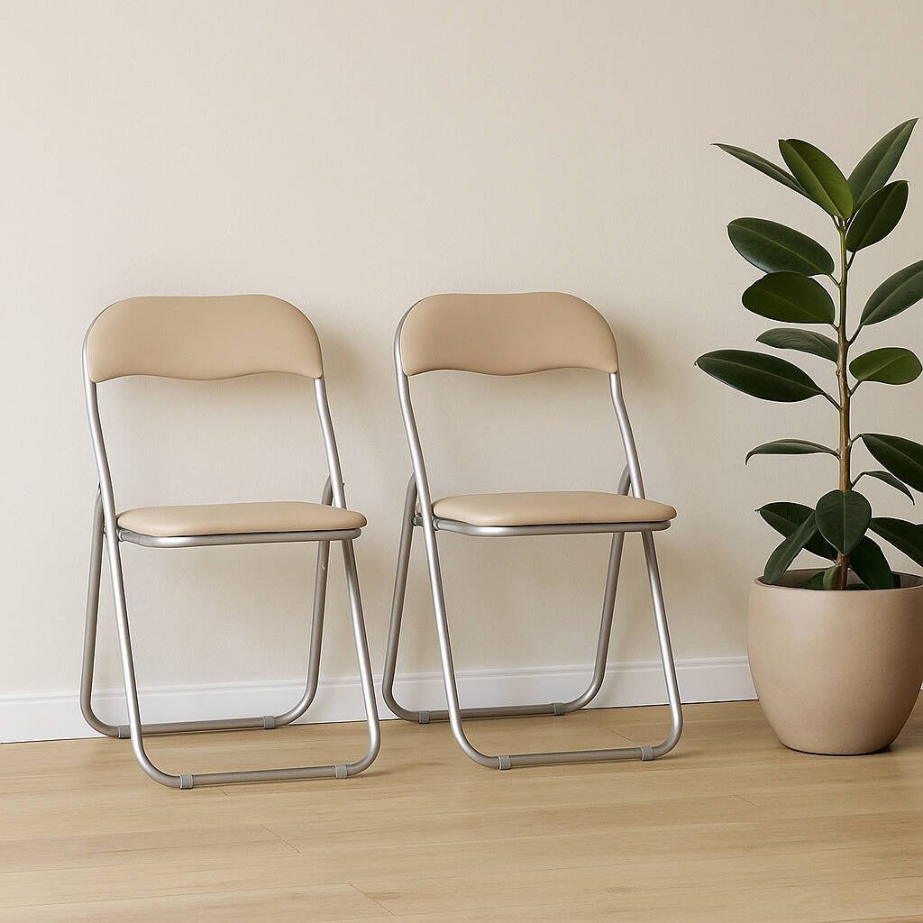 Set di sedie pieghevoli Antenore, Poltrona salvaspazio, Sedia