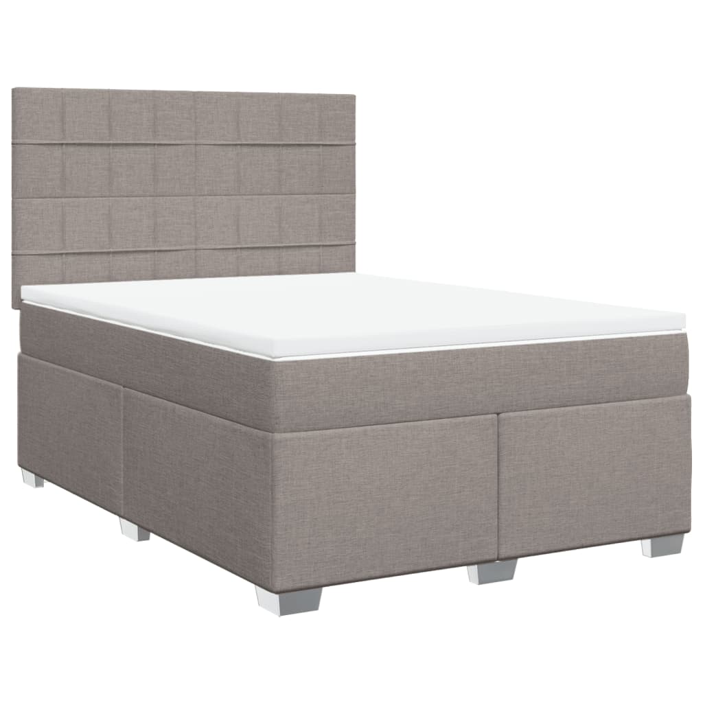 Lit boxspring avec matelas en tissu gris taupe 140x200 cm - COMFORTXL ...