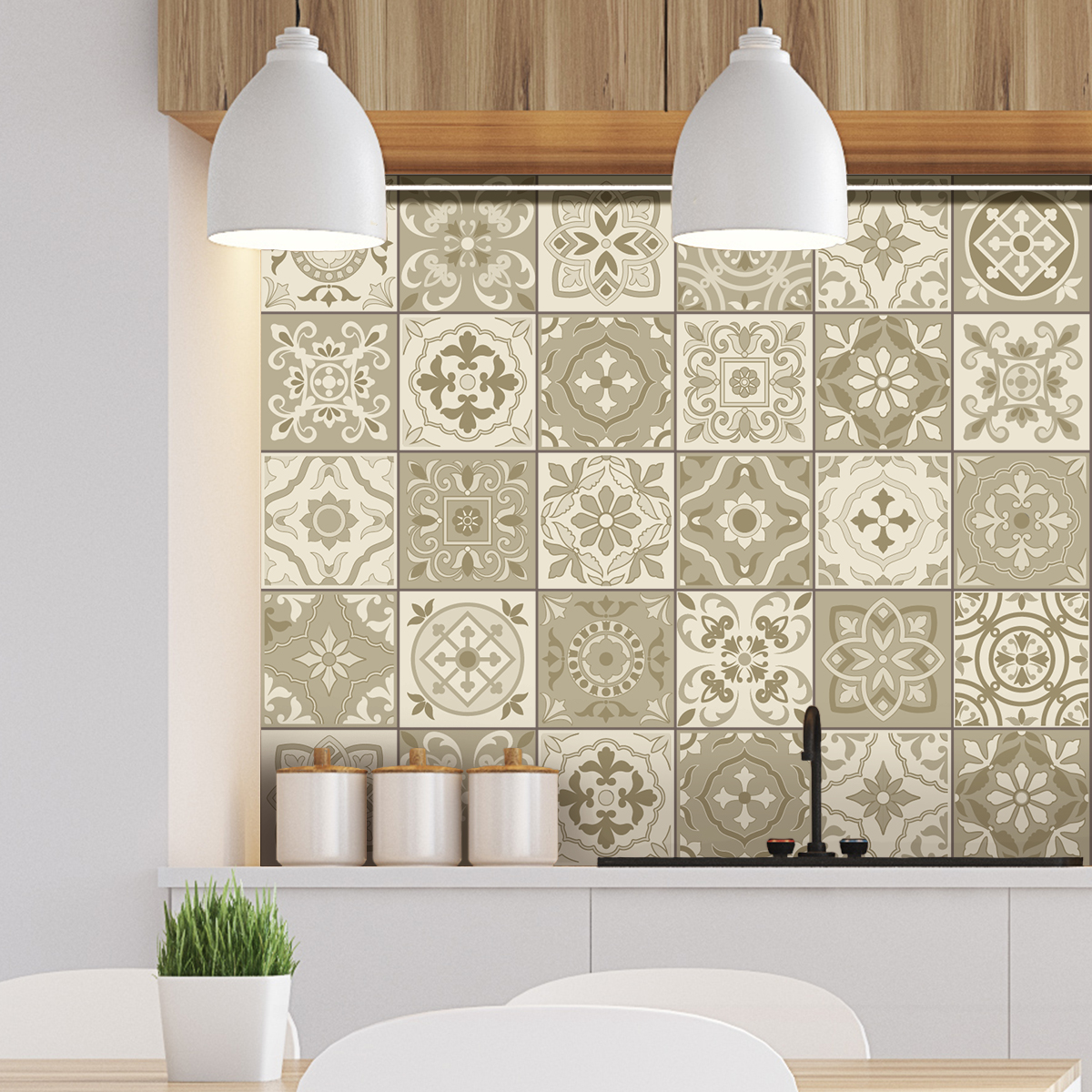 30 vinilo baldosas azulejos ennio - adhesivo de pared - revestimiento sticker mural decorativo - 30stickers10x10cm