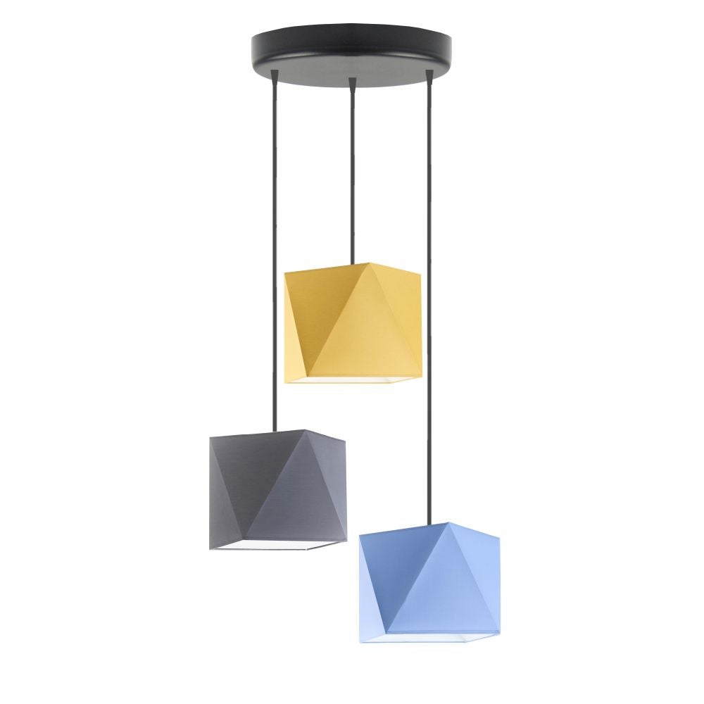 Lampa wisząca zwis żyrandol sufitowa z abażurami diament BURNE Z3