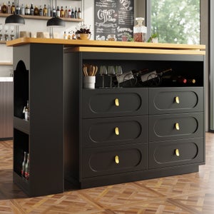 Table de bar extensible moderne, rotative, pour salle à manger, avec