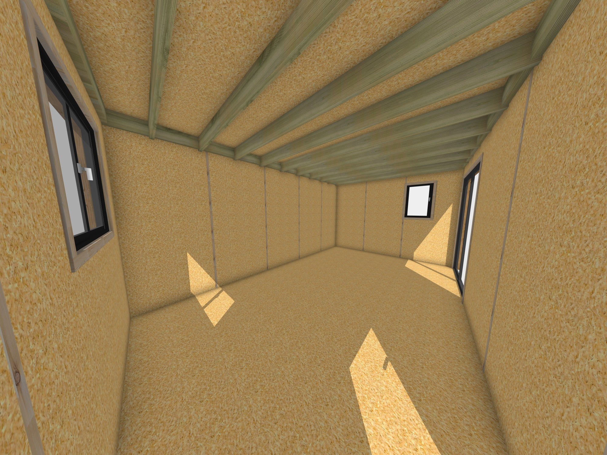 Studio de jardin projet locatif en bois 5,5 x 3,5 x 2,7 m avec plancher isolé / menuiseries alu k-line - 5