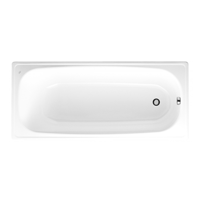 Riga 120 x 70 cm Baignoire gain de place 140 L en acier émaillé, sans pieds, blanc (H2340200000001)