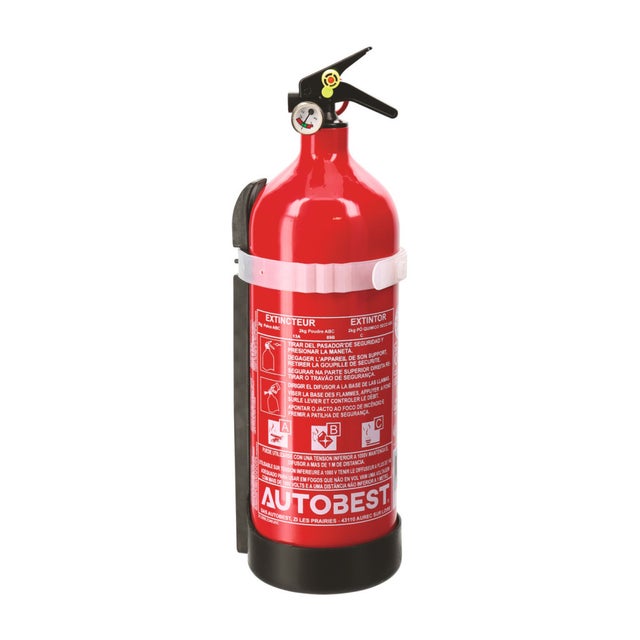 Extincteur à Poudre Gloria 2 Kg - Classe A B C, Avec Manomètre, Pour Maison, Voiture, Atelier