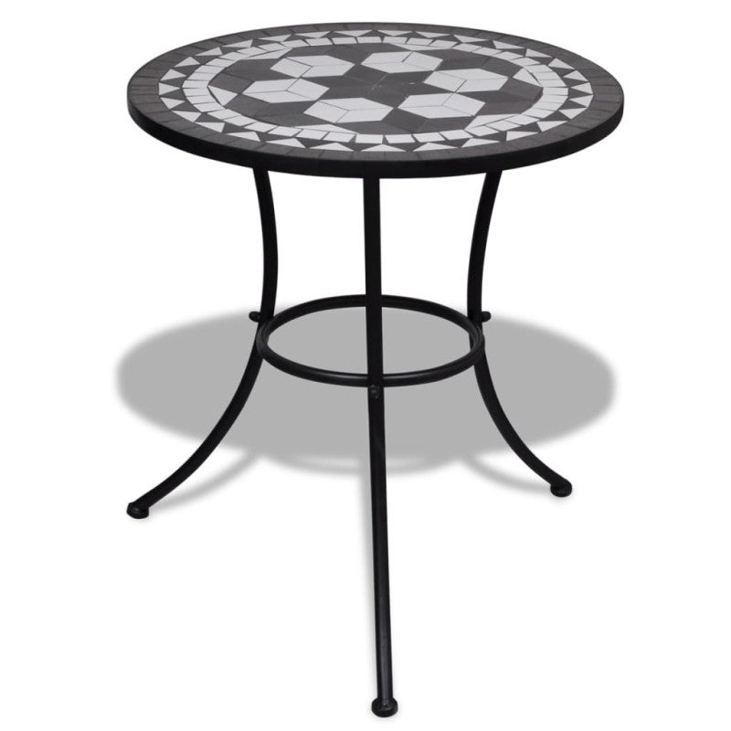 Stolik bistro, czarno-biały, 60 cm, mozaikowy vidaXL