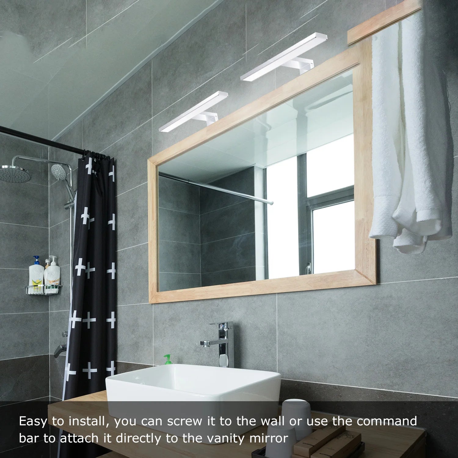 Lumière de miroir avant LED pour salle de bain IP44, éclairage d'armoire murale 6W, lumière blanche pour miroir de salle de bain, 30cm - 5