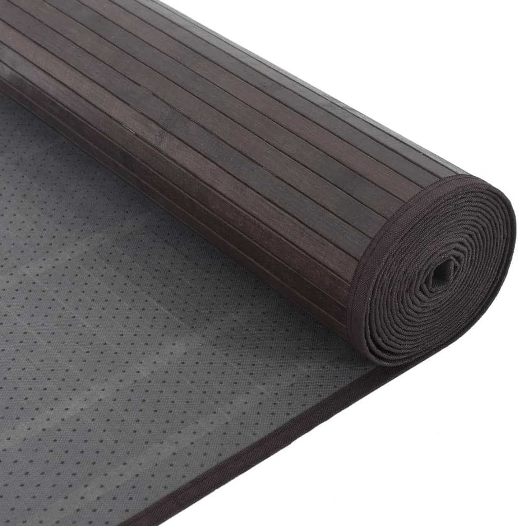 Tapis rectangulaire marron foncé 80x500 bambou - 5