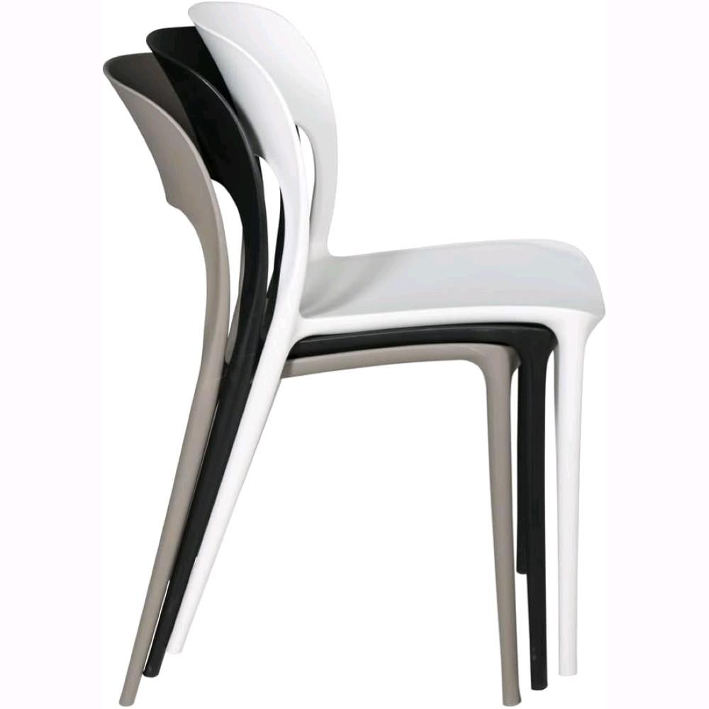 Set 4 Sedie Impilabili in polipropilene 83x56x46 cm Colore GRIGIO CHIARO Design Moderno - 2