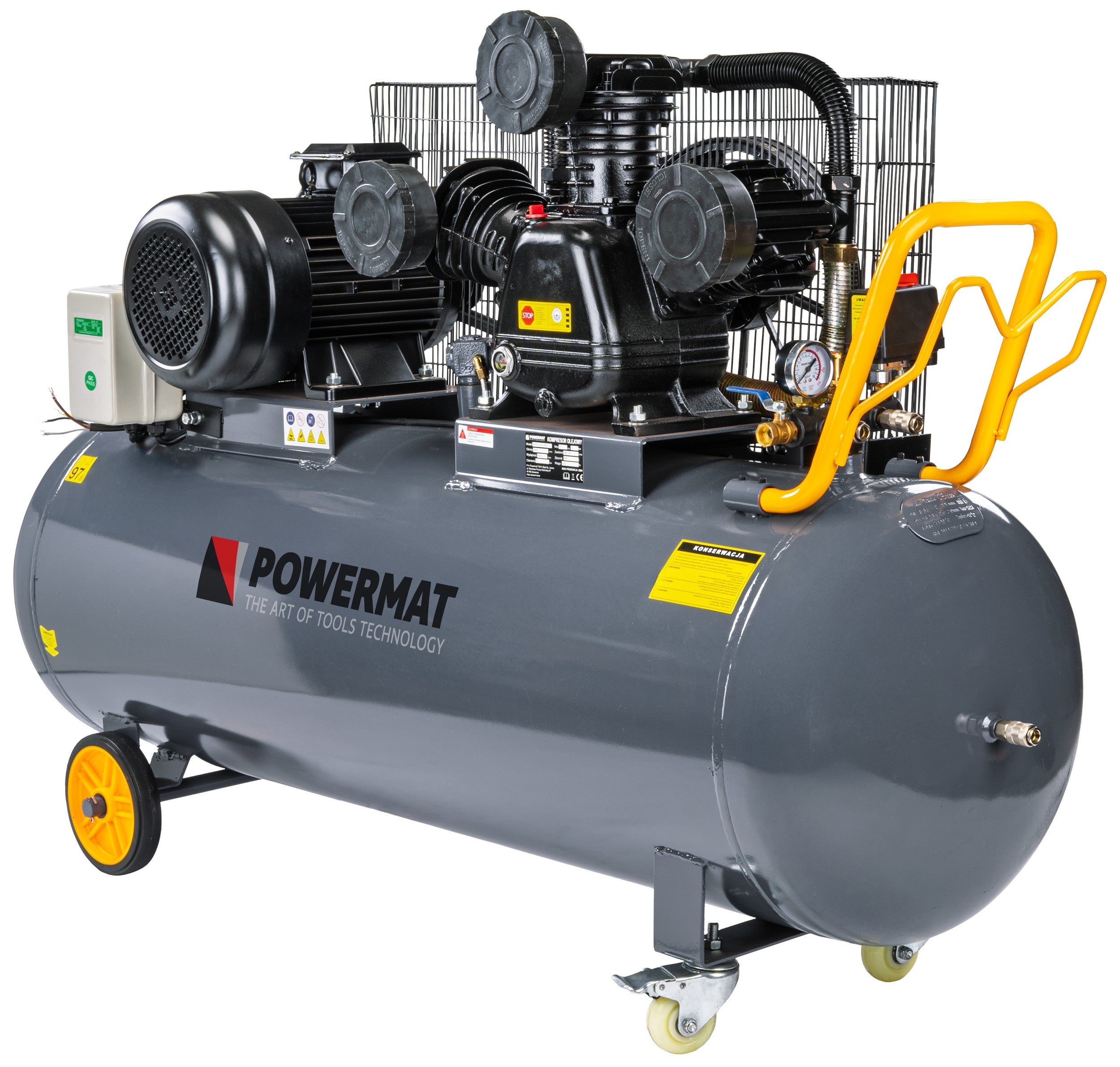 Compresor de aer industrial PM-300T-400V, 7.5 kW, 8 bar, 300 l, Powermat PM1309
