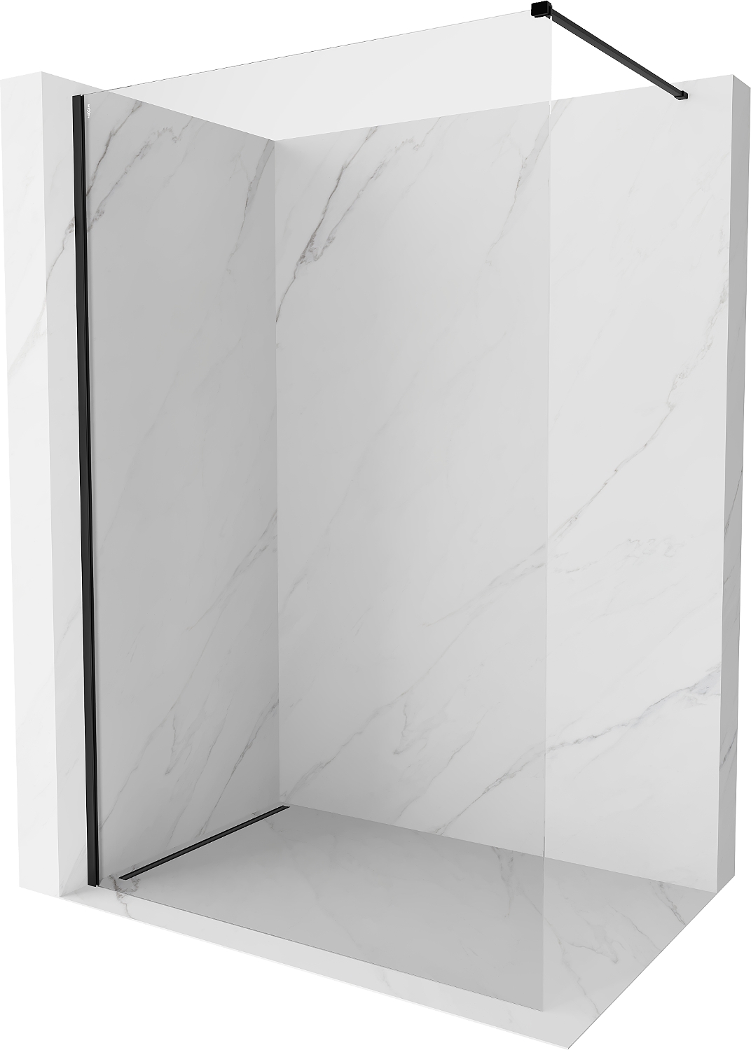 Mexen Kioto-X ścianka prysznicowa Walk-in 50 x 200 cm, transparent 10 mm, czarna - 800-050-101-70-00-X