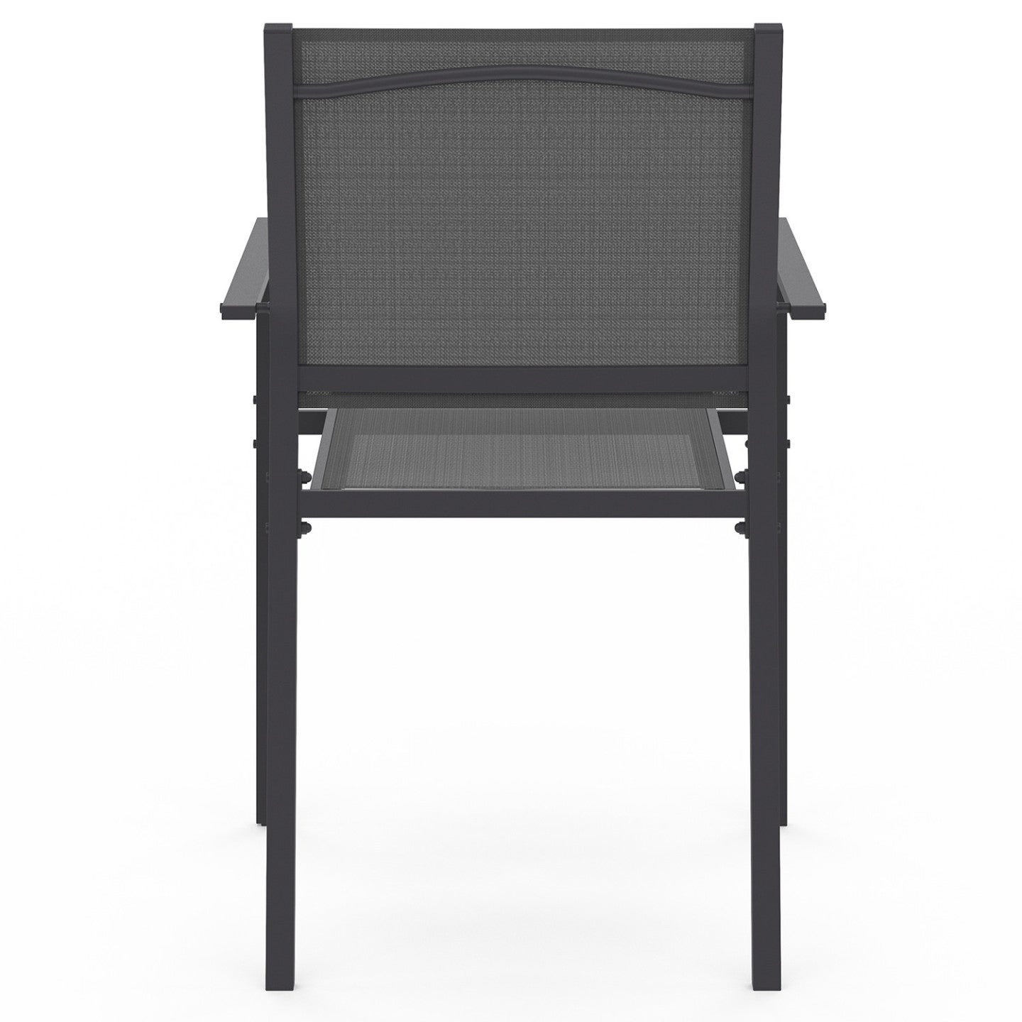 Lot de 6 chaises de jardin OLBIA métal et textilène empilables gris anthracite - 3