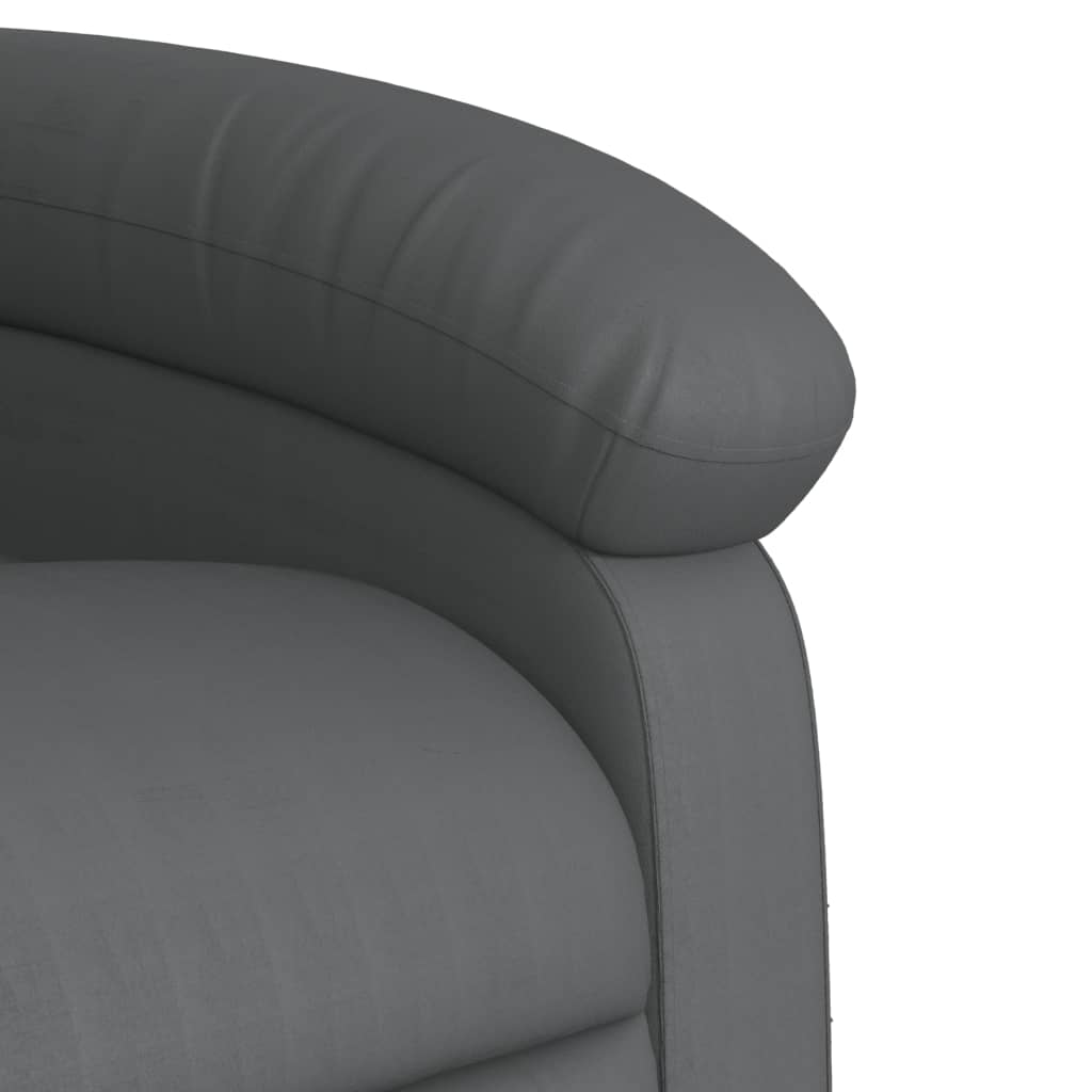 Fauteuil de Salon，Chaise，Fauteuil de massage inclinable gris similicuir - 9
