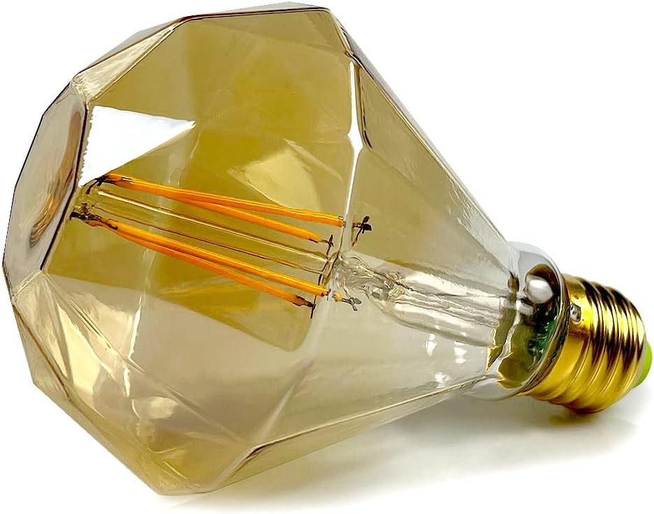 Ampoule LED vintage 4W Diamant Edison G95 220/240V E27 décorative spéciale ambre 2500K - 7