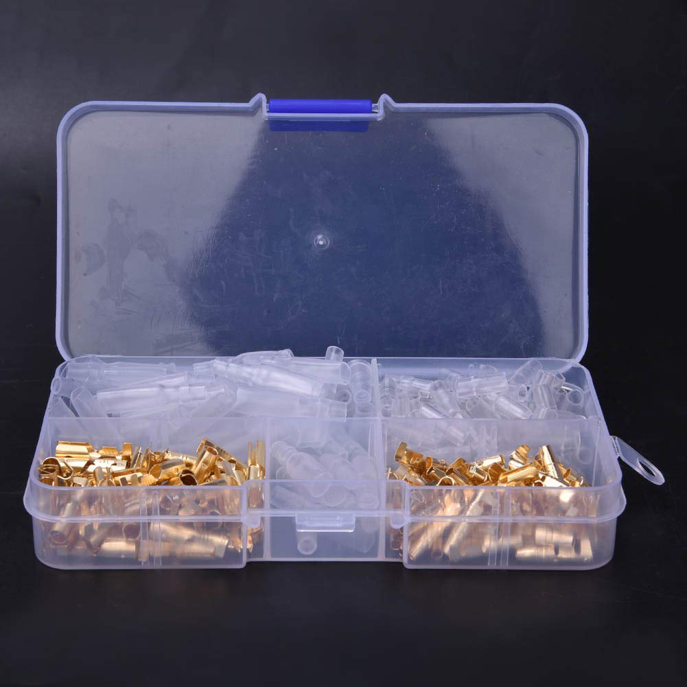 240 pezzi connettore a proiettile maschio femmina 3.5 connettore terminale per cavo dorato - 5
