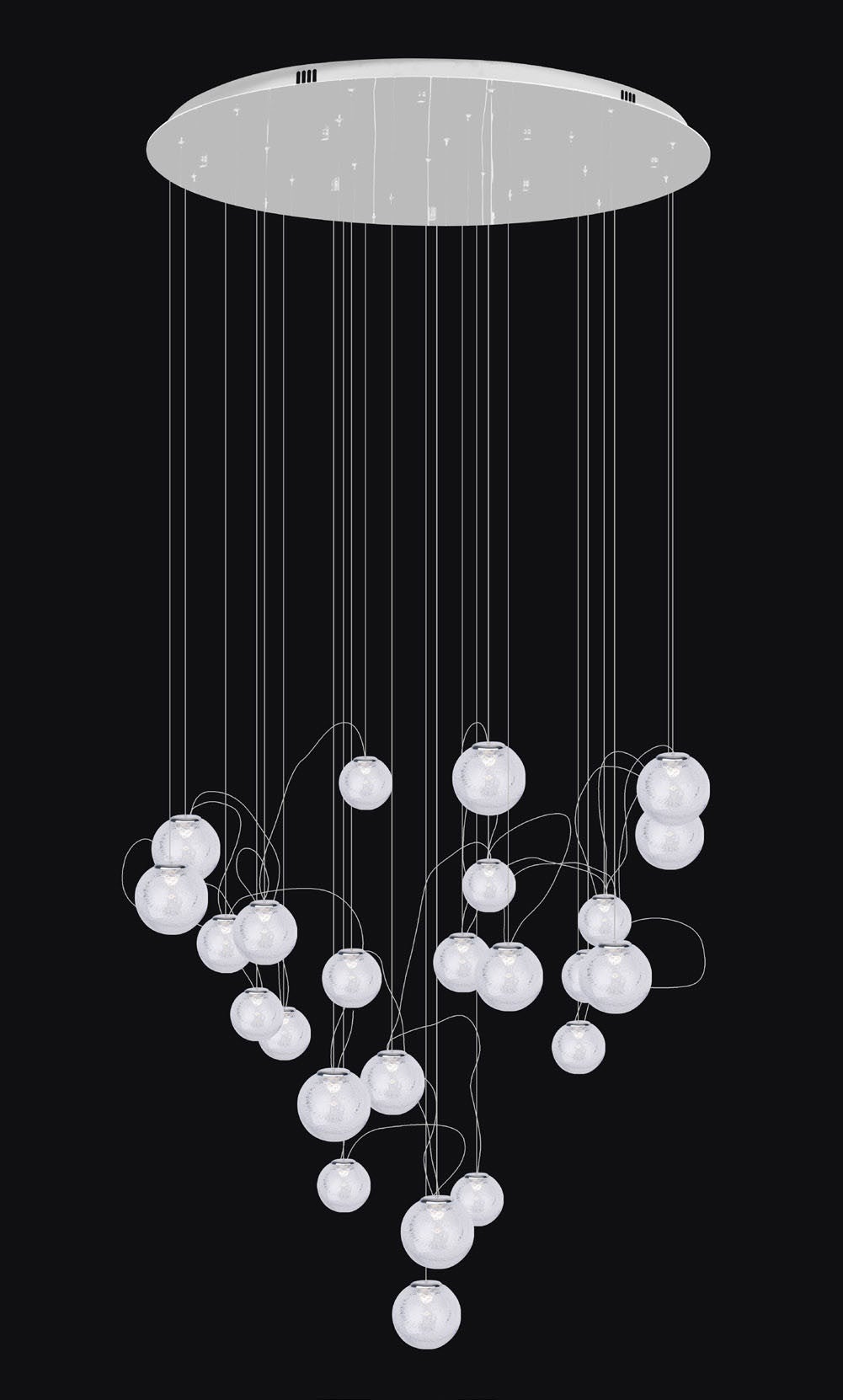 Lampa sufitowa szklane bąbelkowe kulki LED ZOE 36W ciepła 2520lm szkło chromowana wym:180x80x80cm IP20 Maxlight - 3