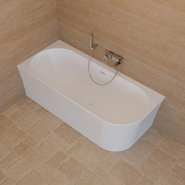 Baignoire Semi-îlot Murale D'angle Cosmic 170 Gauche Blanche 170 X76 X58 Cm, By Spalina