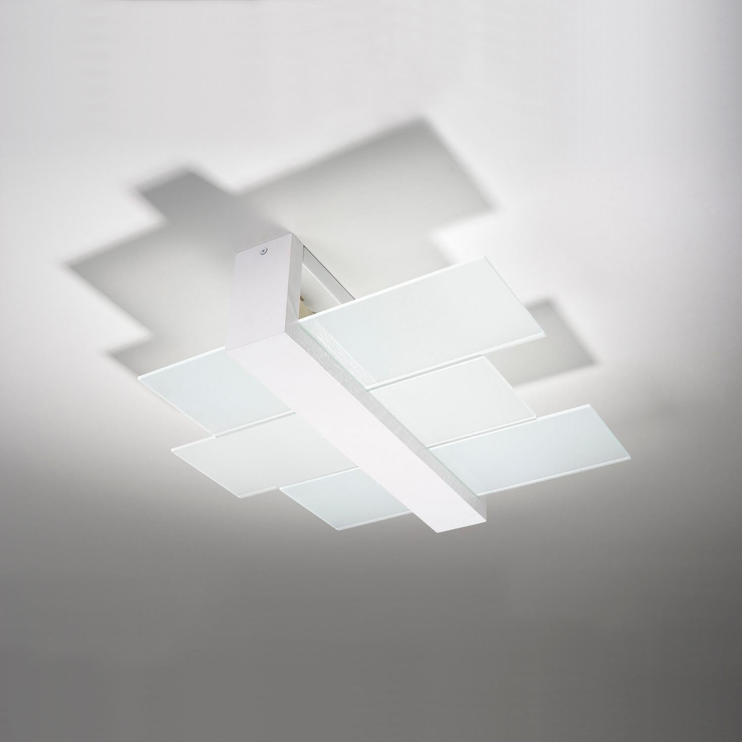 Plafon Feniks niestandardowy biały 2xE27x20W wym: 12 x 43 cm IP20 szkło Sollux Lighting