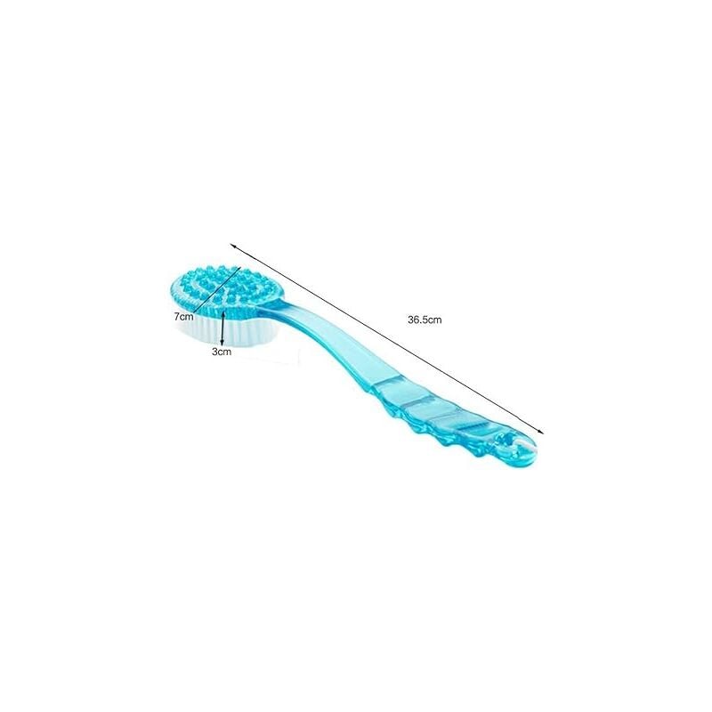 Brosse Bleue avec Long Manche pour Masser Frotter le Dos Douche Bain Aide pour le Lavage - 3
