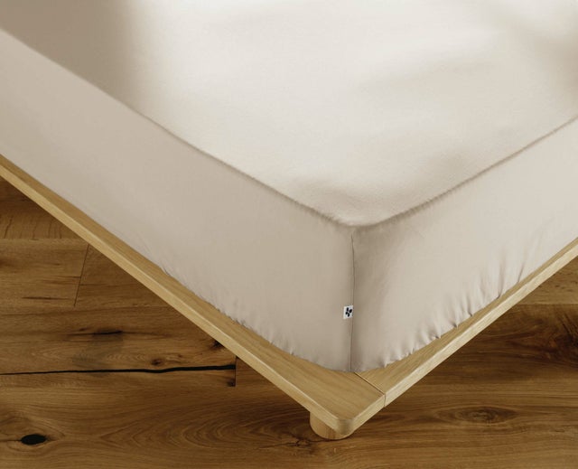 Drap-Housse 140 x 190 cm Percale de Coton 120 Fils Unie PERRINE – Pampa